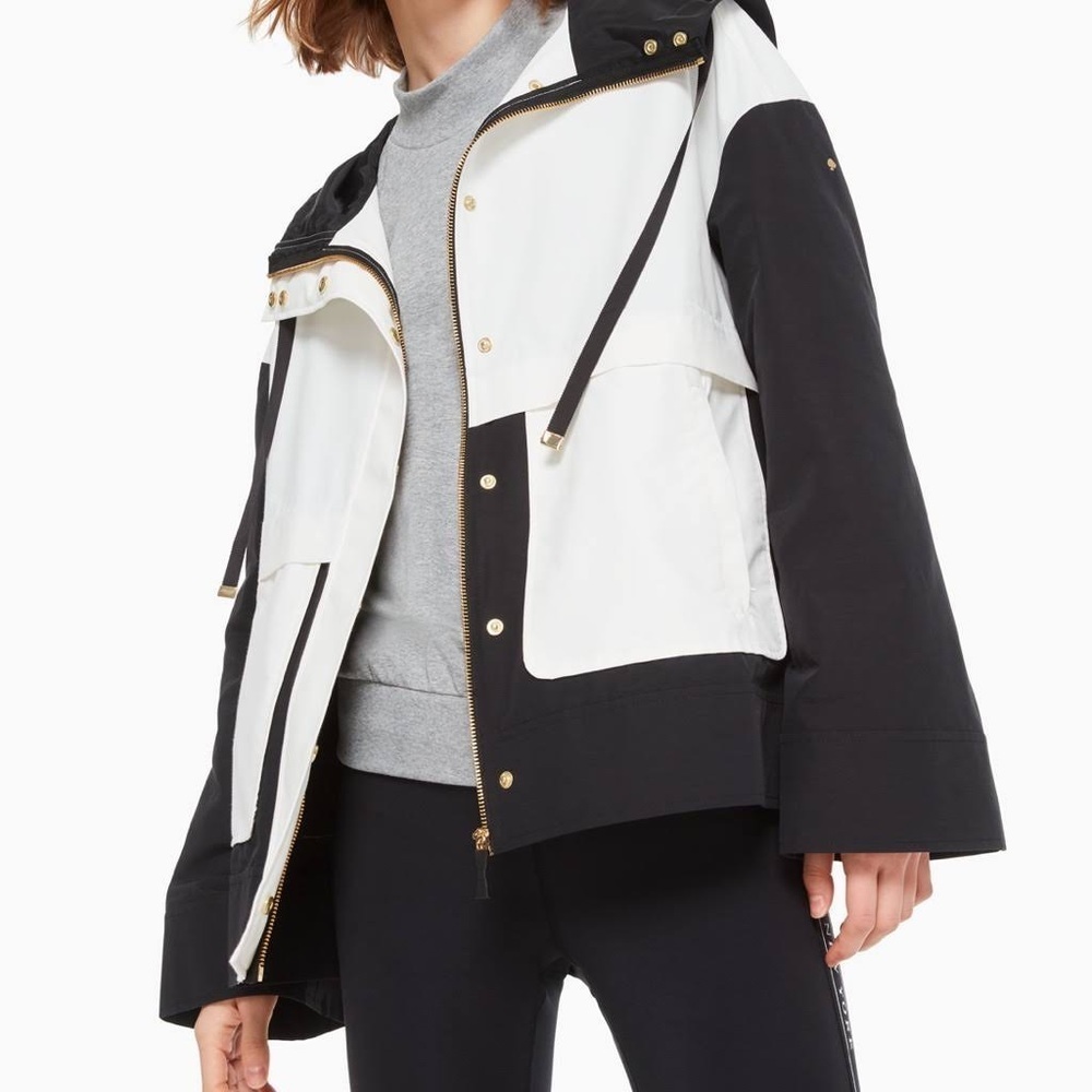 Like new!! Kate Spade Colorblock Mixed Media Anorak Jacket